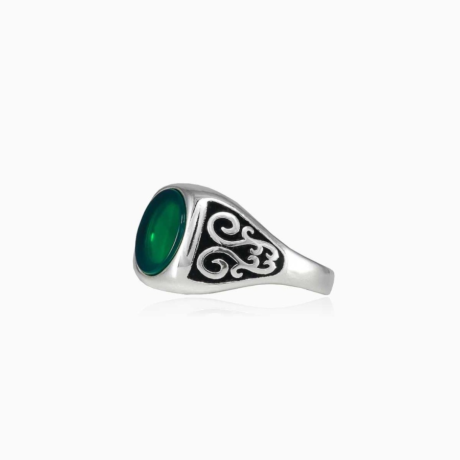 Man Monte Cristo | Round Jade Ring