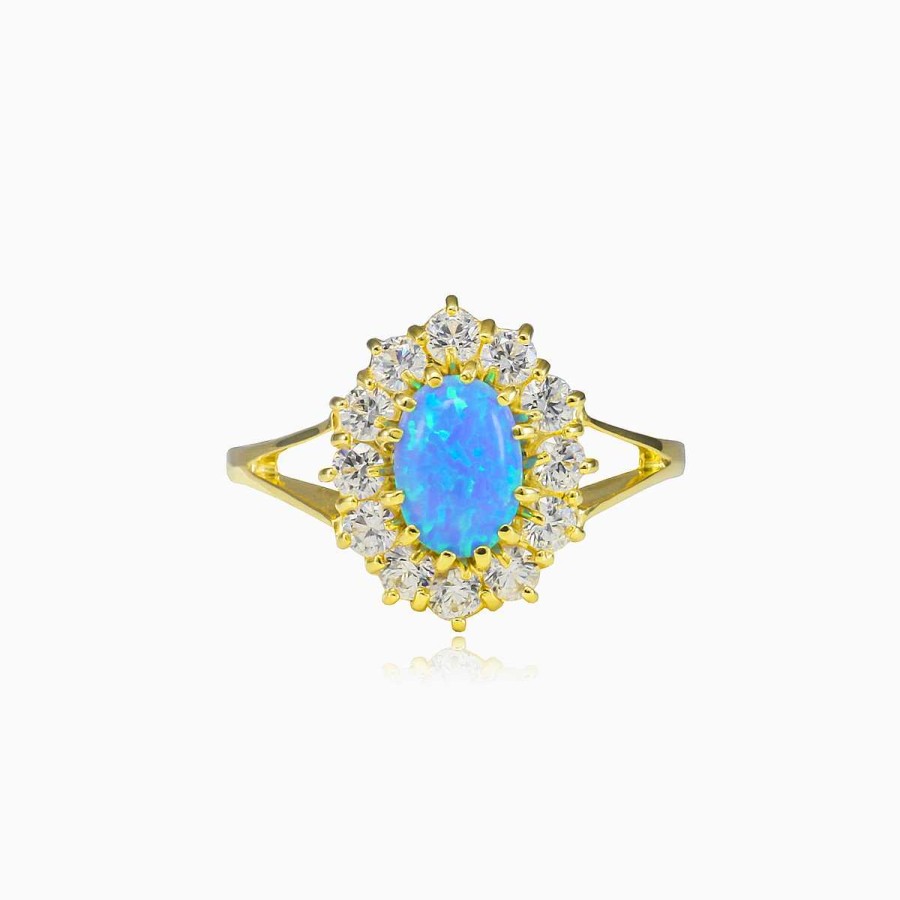 Woman Monte Cristo | Royal Gold Blue Opal Ring