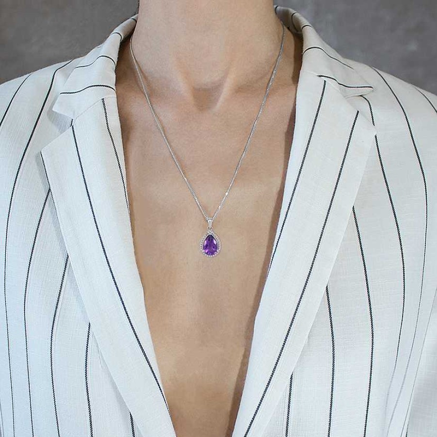 Woman Monte Cristo | Amethyst Drop Pendant