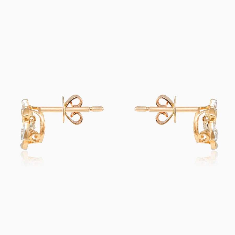 Woman Monte Cristo | Rose Gold Flower Diamond Earrings