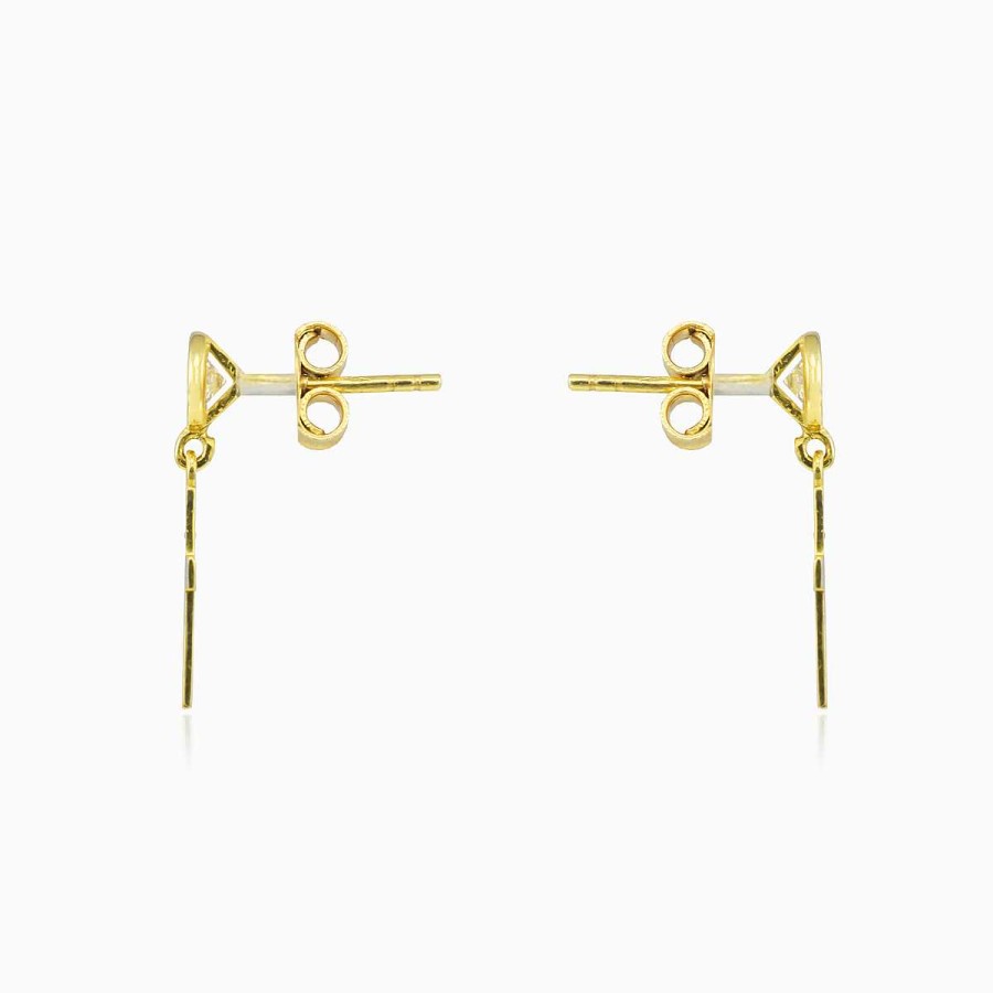 Woman Monte Cristo | Cross And Crystals Gold Earrings