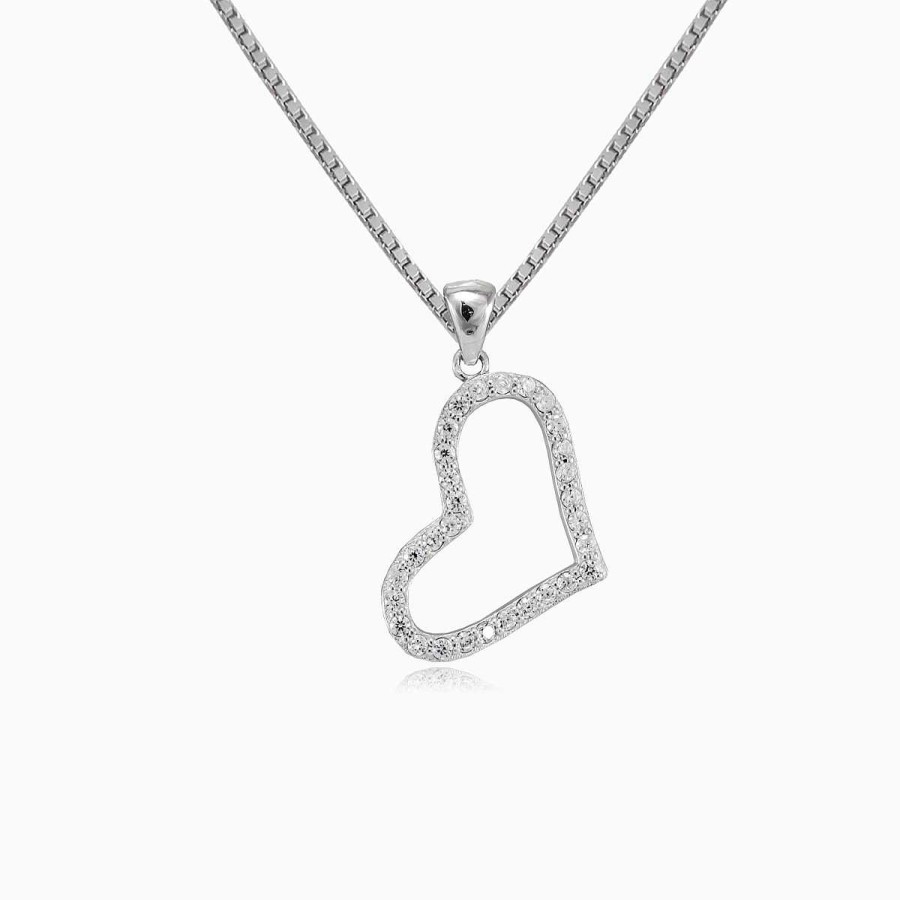 Woman Monte Cristo | Leaning Crystal Heart Pendant