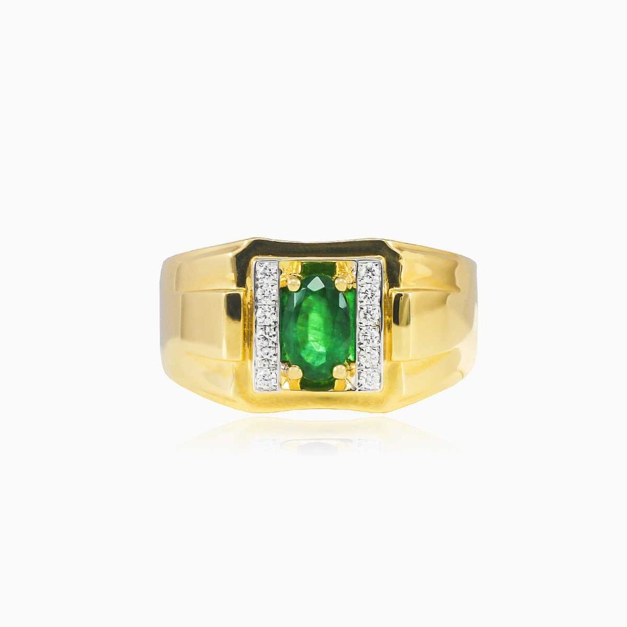 Man Monte Cristo | Gold Emerald And Diamond Men Ring