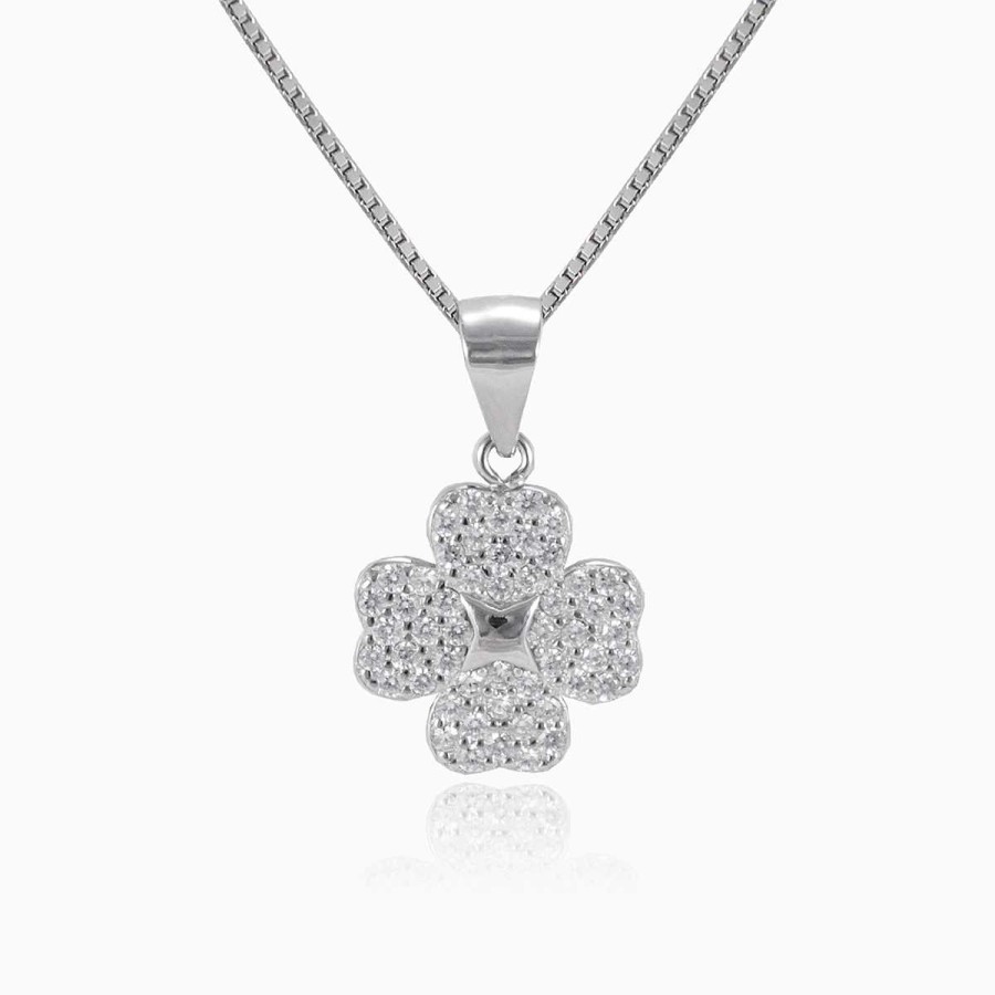 Woman Monte Cristo | Pave Clover Pendant