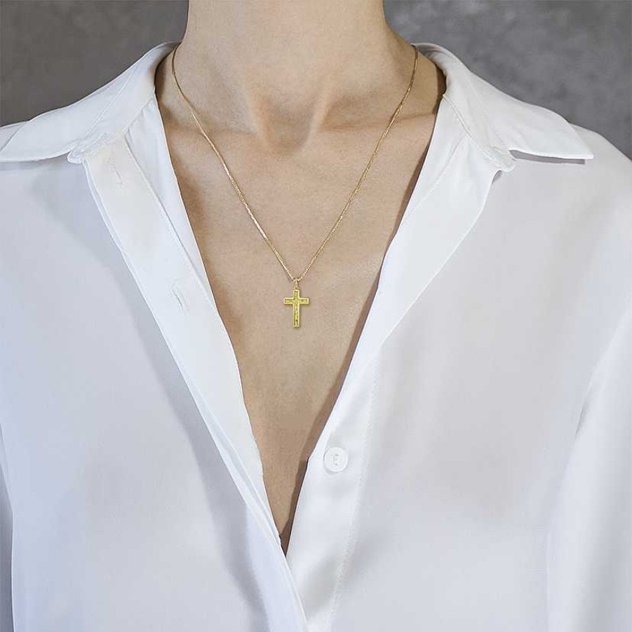 Woman Monte Cristo | Yellow Gold Cross Pendant