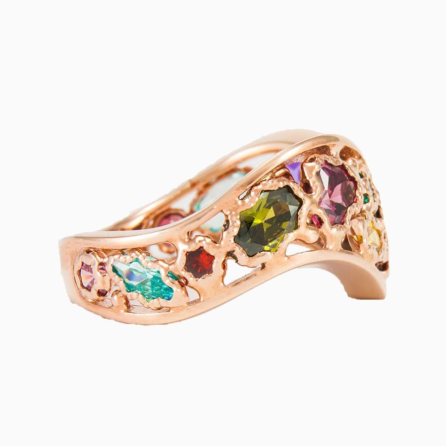 Woman Monte Cristo | Mosaico Curved Baroque Ring