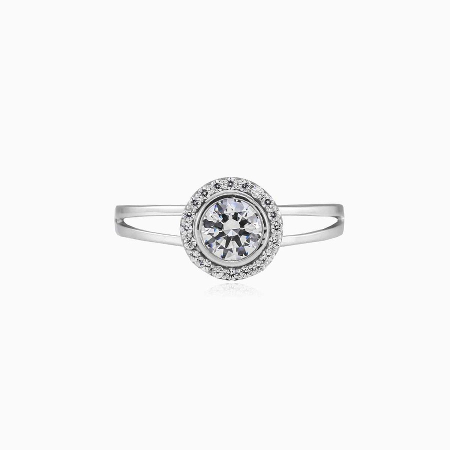 Woman Monte Cristo | Polished Shimmering White Gold Ring