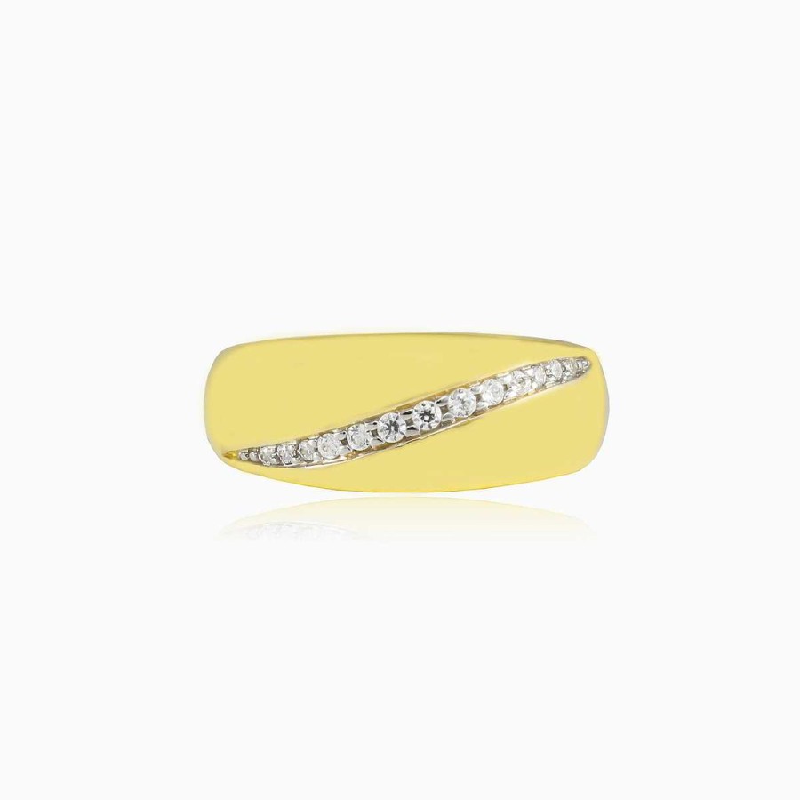 Woman Monte Cristo | Crystal Diagonal Gold Ring