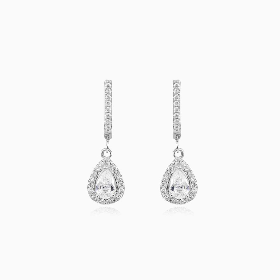 Woman Monte Cristo | Dangling Halo Pear Earrings