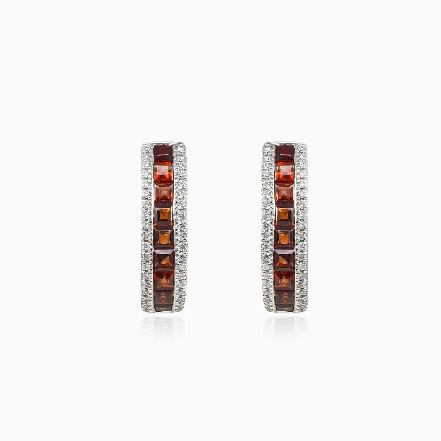 Woman Monte Cristo | Garnet And Diamond Earrings