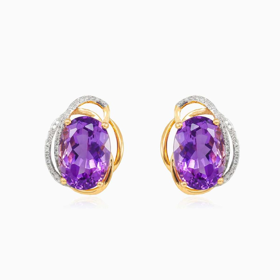 Woman Monte Cristo | Rose Gold Amethyst Earrings