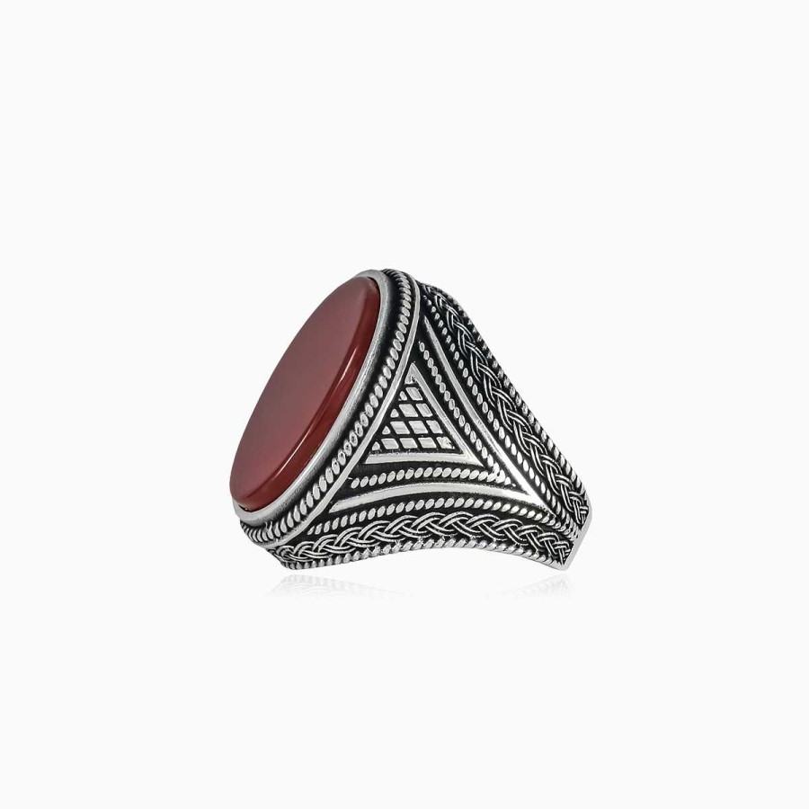 Man Monte Cristo | Braided Silver Agate Ring