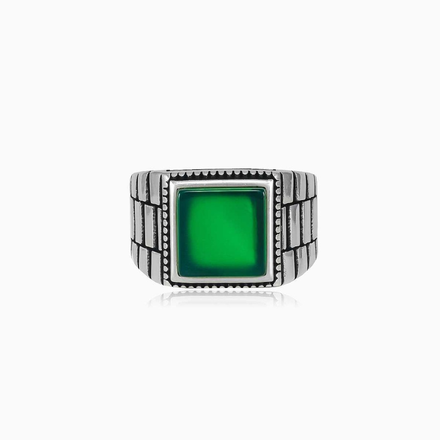 Woman Monte Cristo | Rigid Square Jade Ring