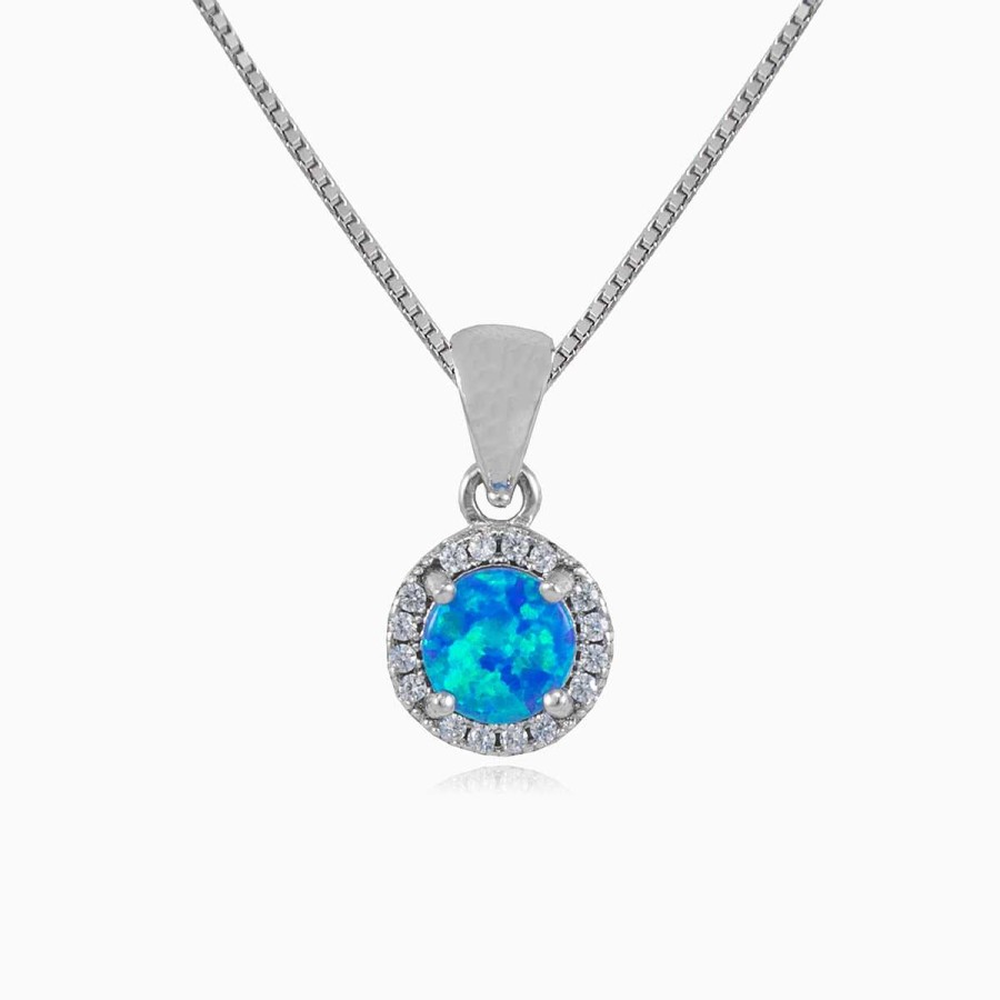 Woman Monte Cristo | Round Royal Blue Opal Pendant