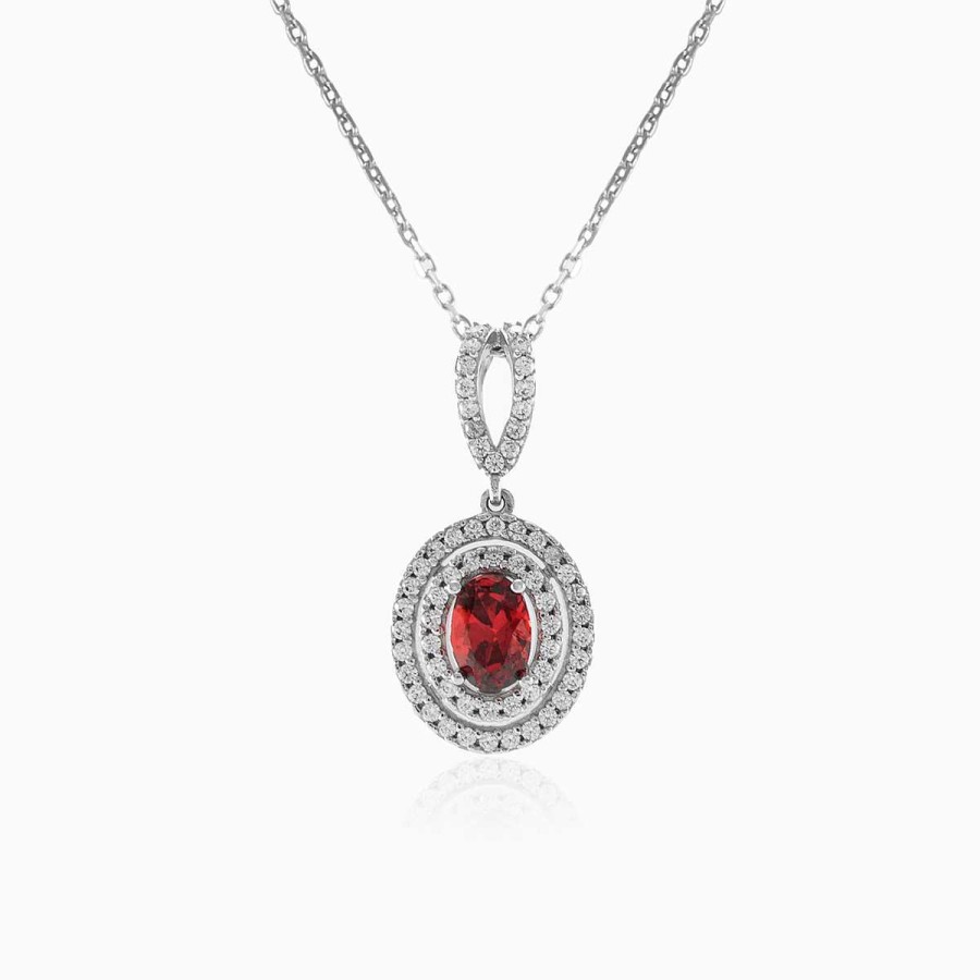 Woman Monte Cristo | Oval Garnet Necklace