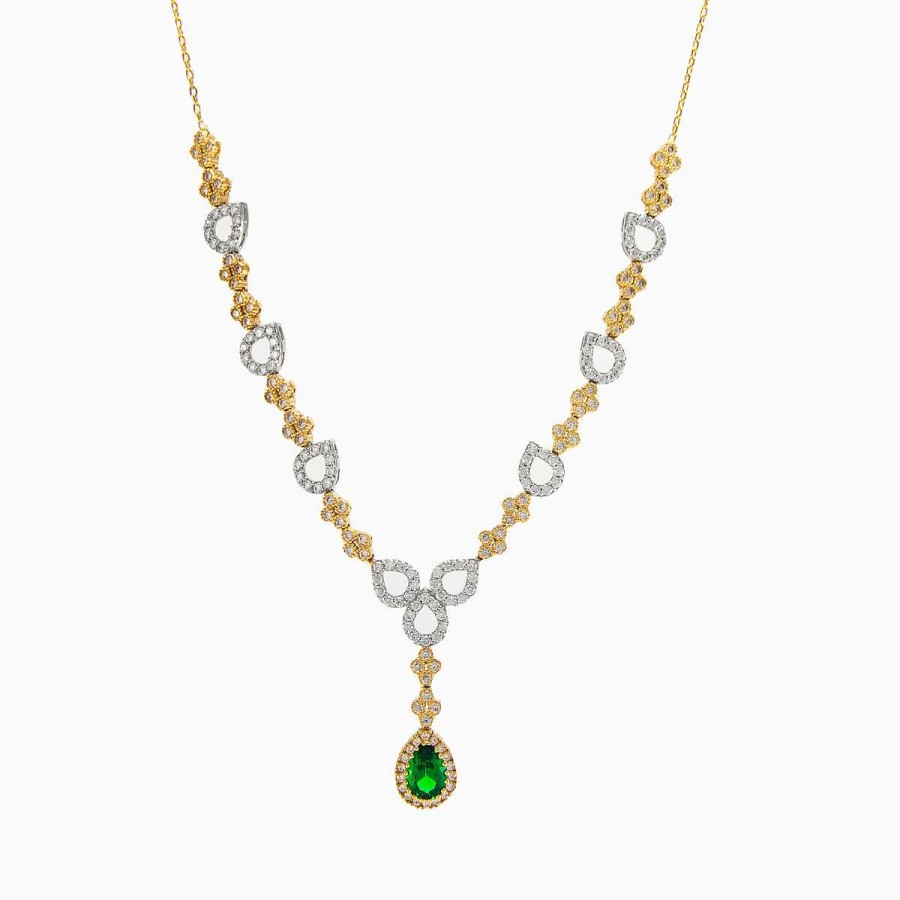 Woman Monte Cristo | Gold Necklace With Green Quartz