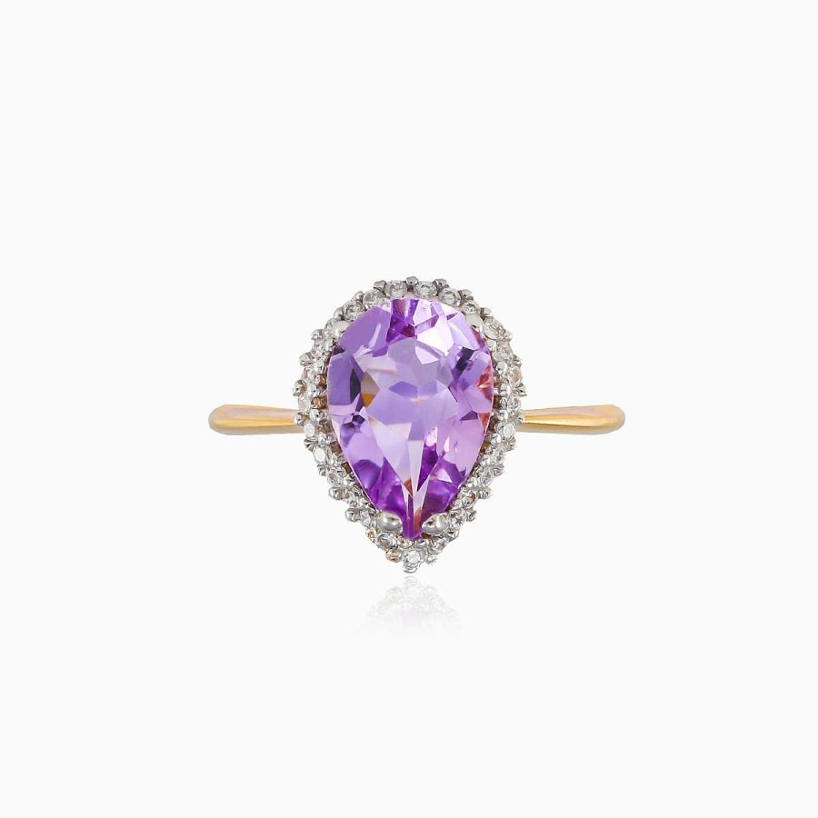 Woman Monte Cristo | Pear-Cut Amethyst Rose Gold Ring