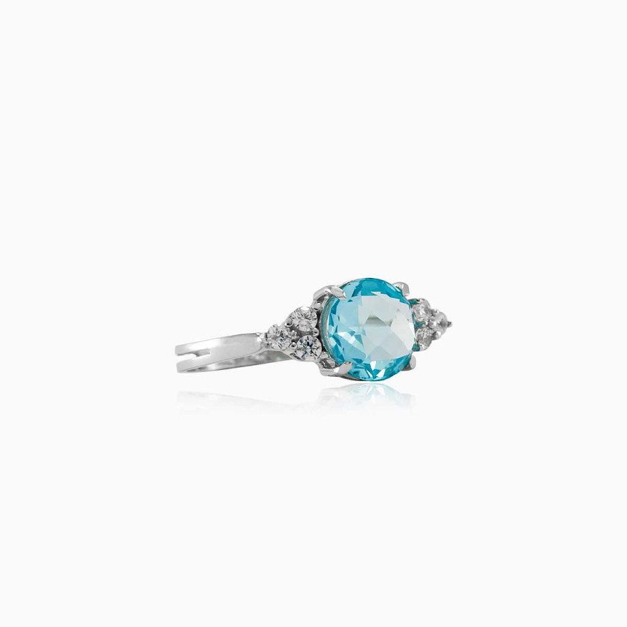 Woman Monte Cristo | Blue Topaz Engagement Ring