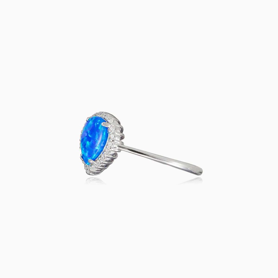 Woman Monte Cristo | Royal Pear Cut Blue Opal Ring