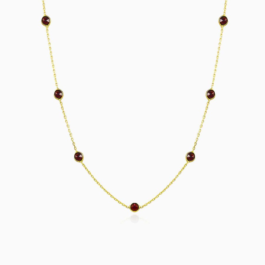 Woman Monte Cristo | Round Garnets Necklace