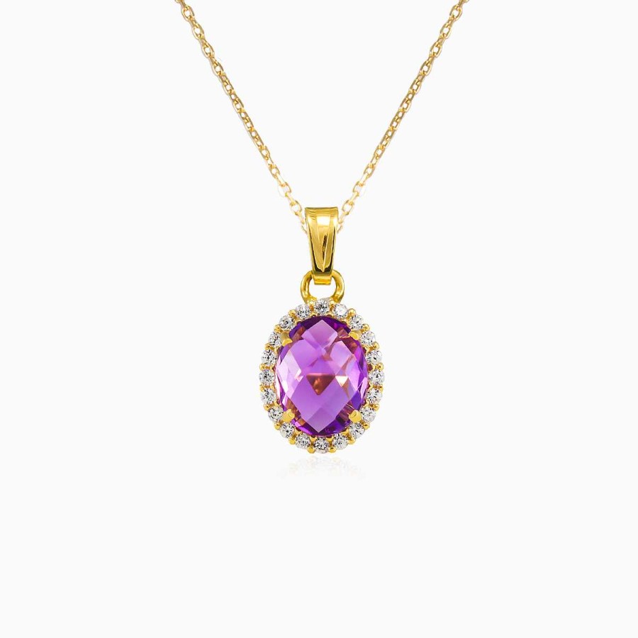 Woman Monte Cristo | Oval-Cut Amethyst Gold Pendant