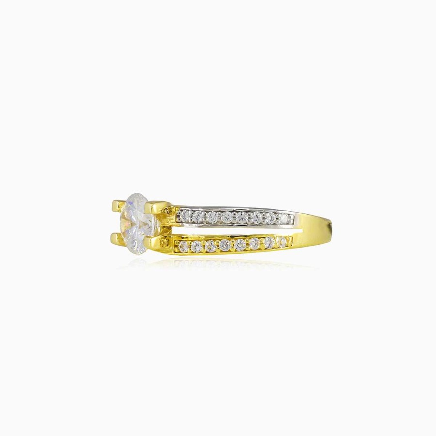 Woman Monte Cristo | White And Yellow Gold Accent Ring