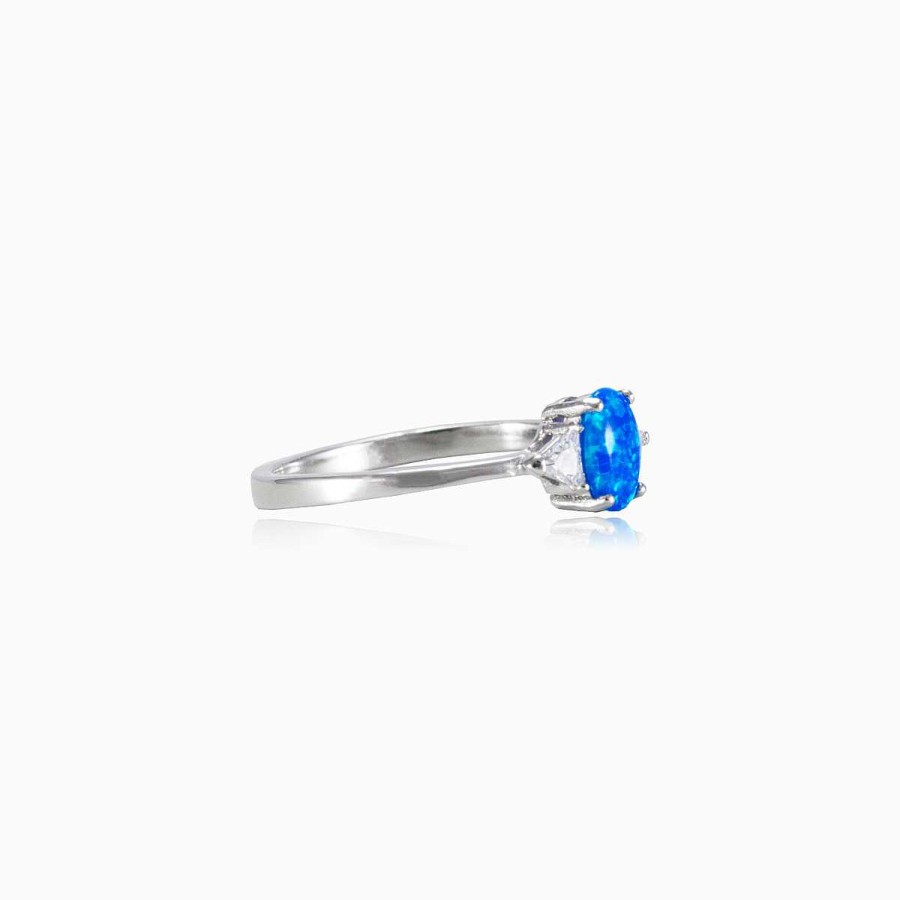 Woman Monte Cristo | Thin Blue Opal Ring