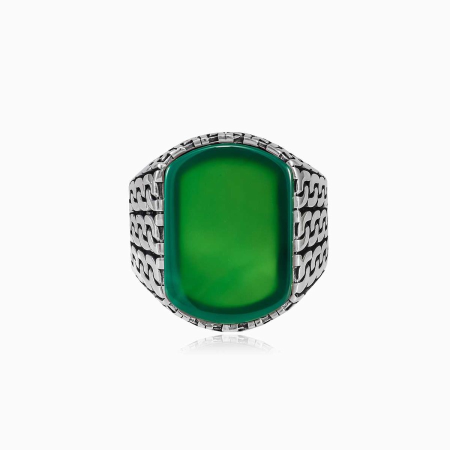 Man Monte Cristo | Chained Jade Ring