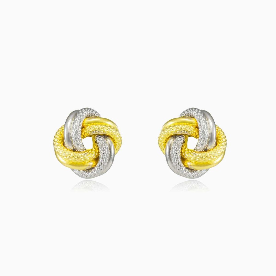 Woman Monte Cristo | Bicolor Gold Knot Studs