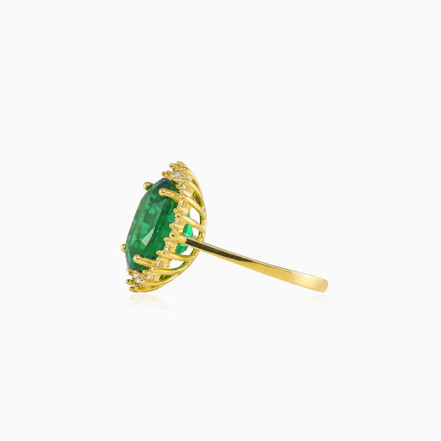 Woman Monte Cristo | Royal Oval Green Quartz Gold Ring