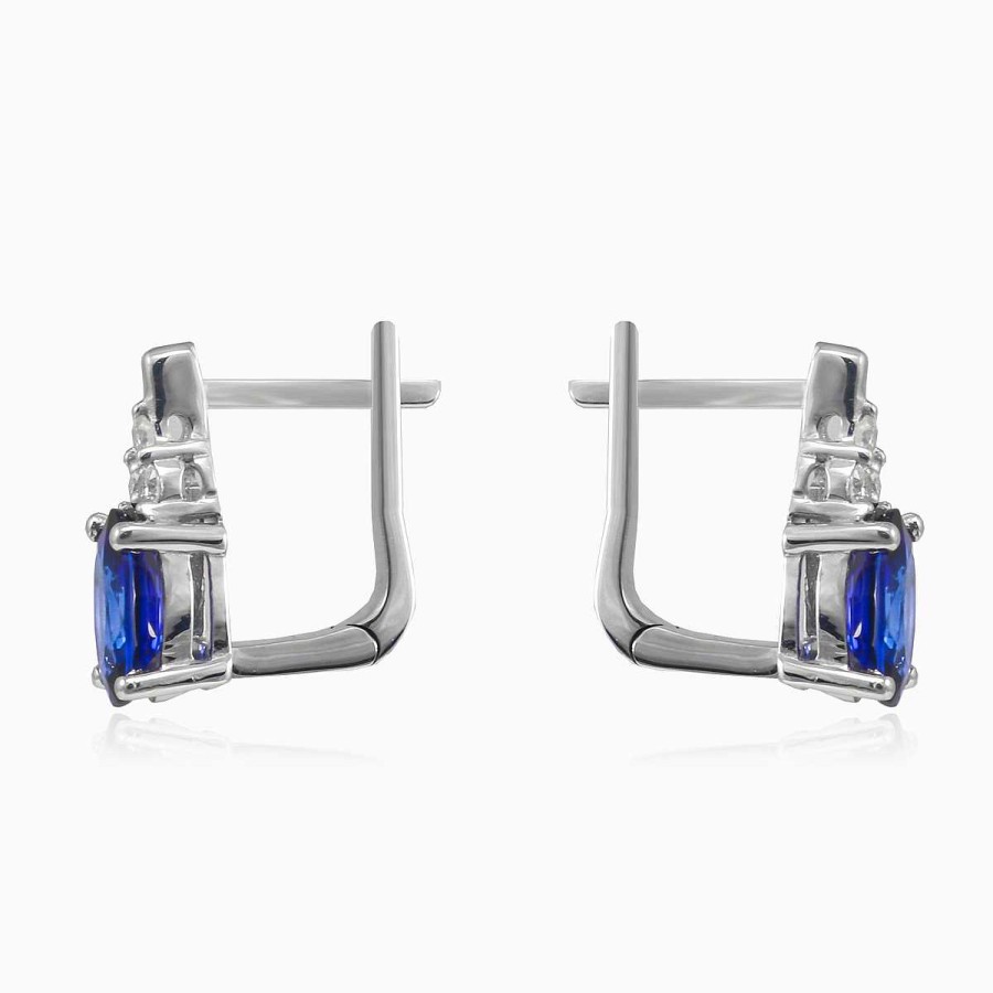 Woman Monte Cristo | Oval Sapphire Earrings