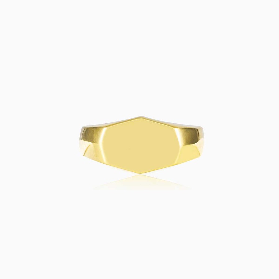 Woman Monte Cristo | Plain Gold Plated Silver Ring