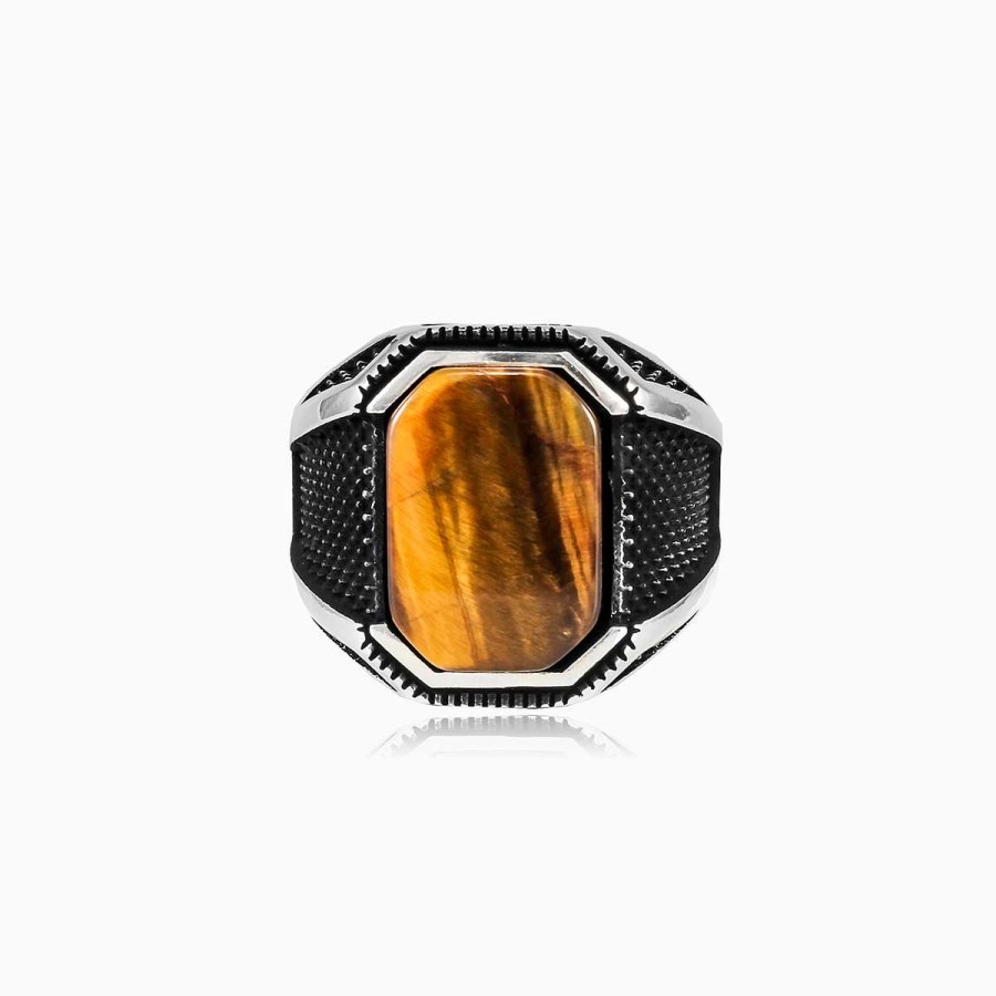 Man Monte Cristo | Oxidized Tiger Eye Ring