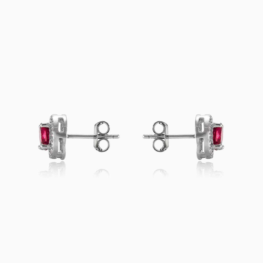 Woman Monte Cristo | Round Red Earrings