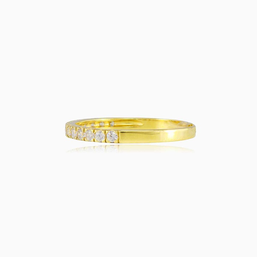 Woman Monte Cristo | One Crystal Line Gold Ring