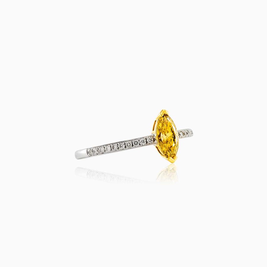 Woman Monte Cristo | Marquise-Cut Yellow Diamond Engagement Ring