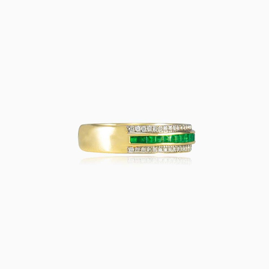 Woman Monte Cristo | Emerald And Diamonds Band