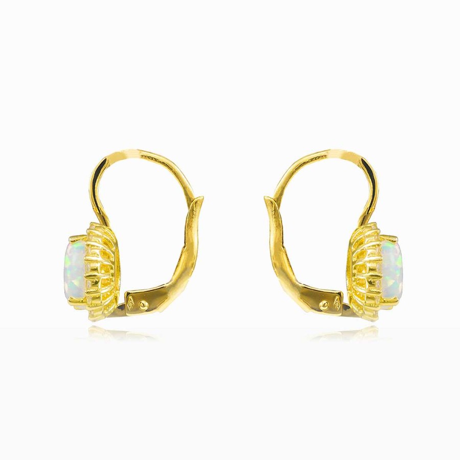 Woman Monte Cristo | Royal Gold White Opal Earrings