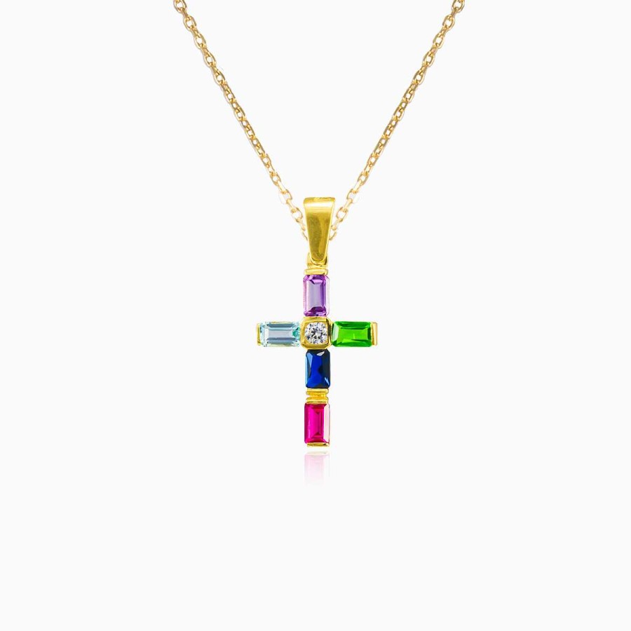 Woman Monte Cristo | Baguette Multicolour Gold Cross