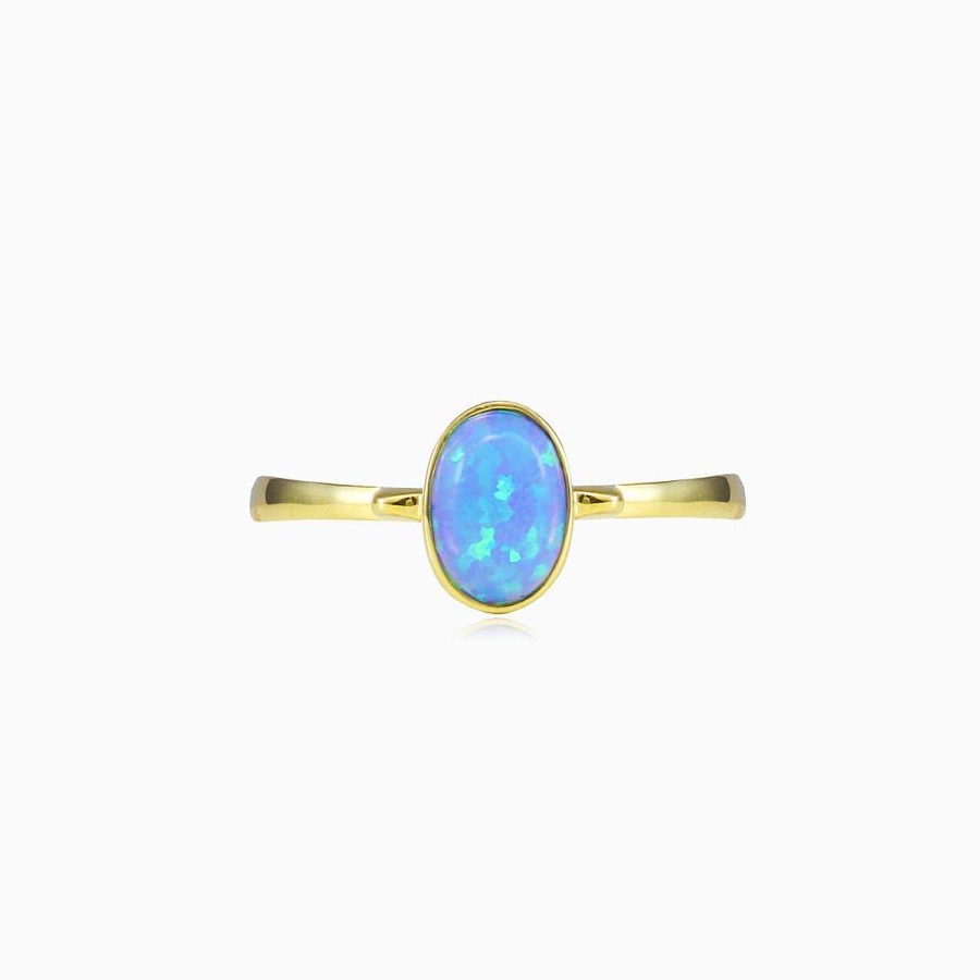 Woman Monte Cristo | Simple Blue Opal Gold Ring