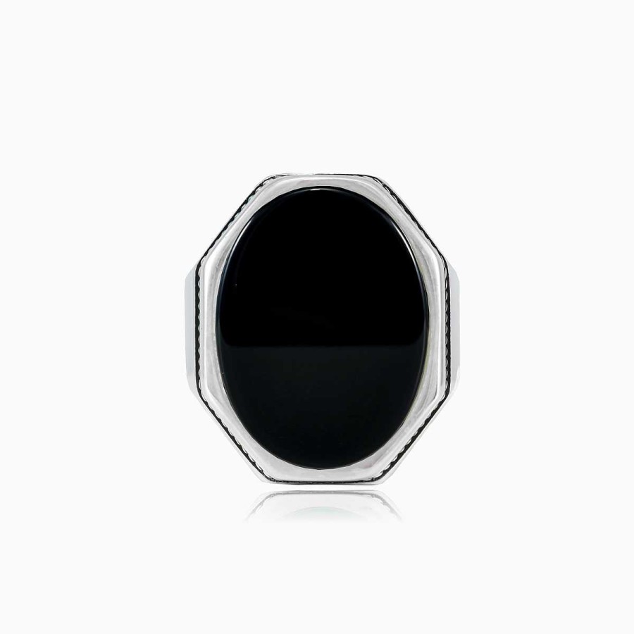 Man Monte Cristo | Flat Octagonal Onyx Ring