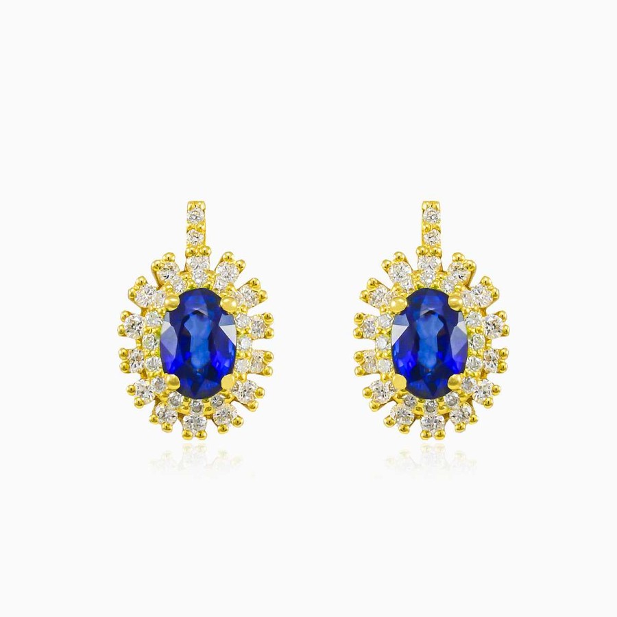 Woman Monte Cristo | Double Halo Sapphire Earrings