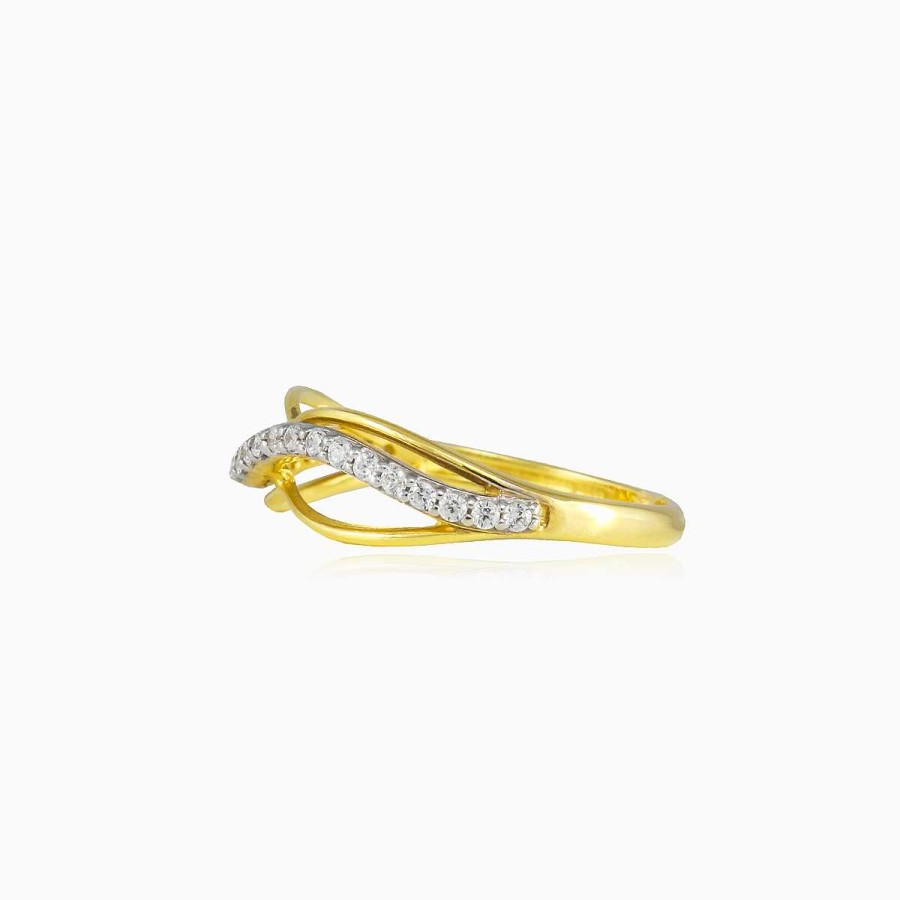 Woman Monte Cristo | Infinity Gold Ring With Elevated Crystal Row