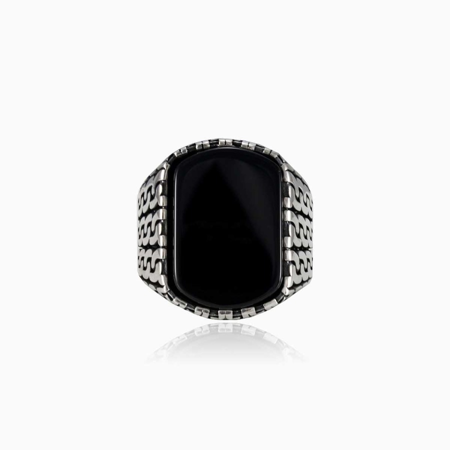 Man Monte Cristo | Chained Onyx Ring