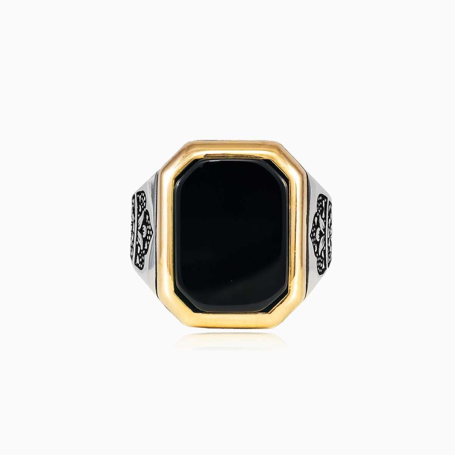 Woman Monte Cristo | Rectangle Black Onyx Ring