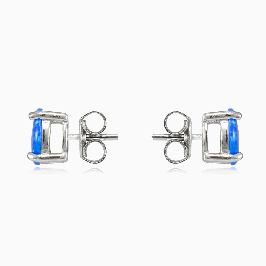 Woman Monte Cristo | Flat Blue Opal Studs