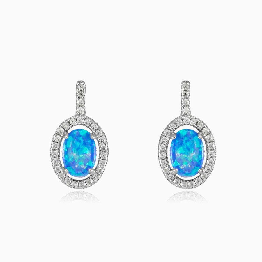 Woman Monte Cristo | Oval Drop Opal Earrings