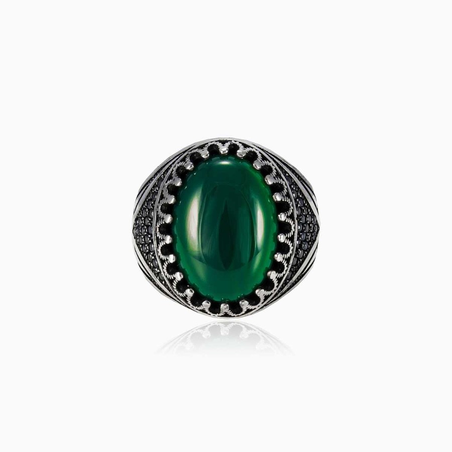 Man Monte Cristo | Green Jade Ring