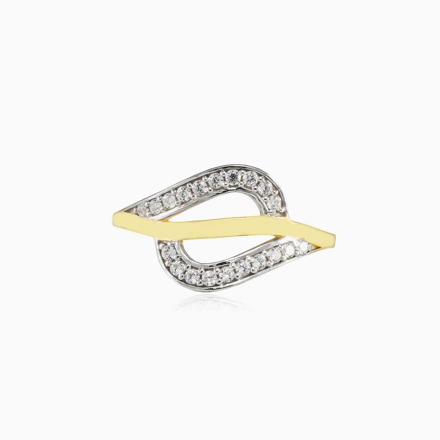 Woman Monte Cristo | Two Waves Gold Ring