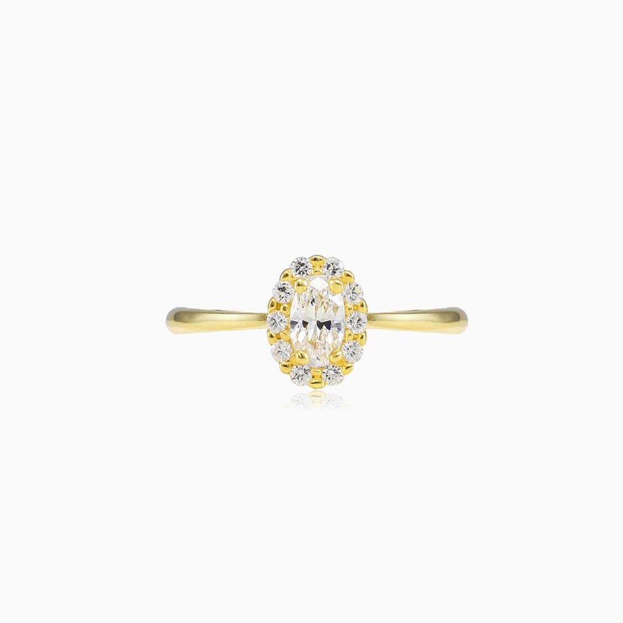 Woman Monte Cristo | Oval Crystal Gold Ring